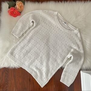 Old Navy White Cream Open Knit Sweater